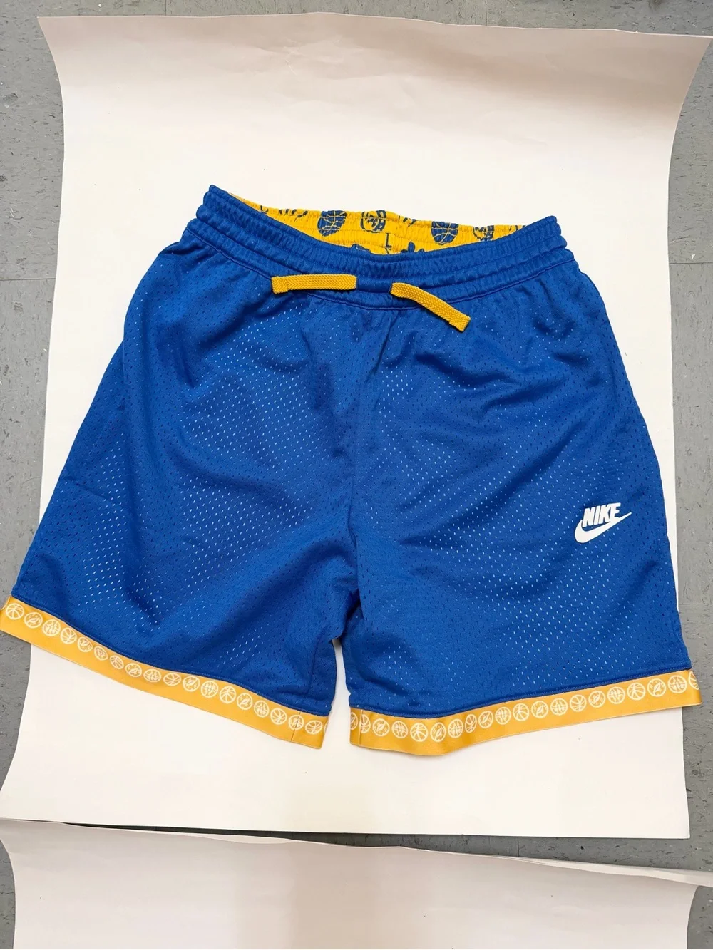 Nike Royal Blue Shorts with Yellow Trim for Kids